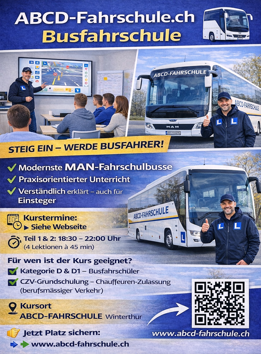 Bild für Kategorie Kategorie D / Car- und Reisebus-Fahrschule in Winterthur